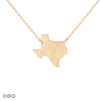 Texas State Plate Minimalist Festoon Necklace (Gold, Rose Gold, Silver)