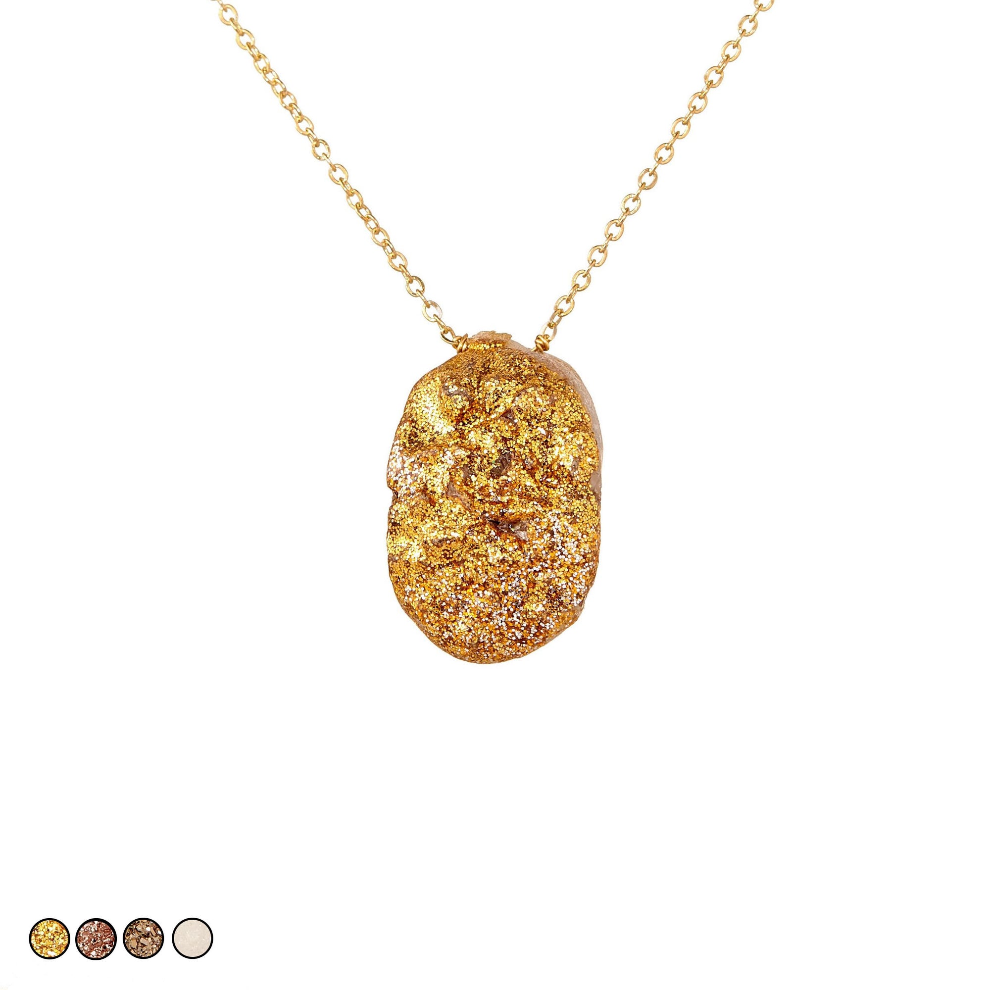 Large Drusy Necklace (Gold)