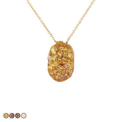 Large Drusy Necklace (Gold)