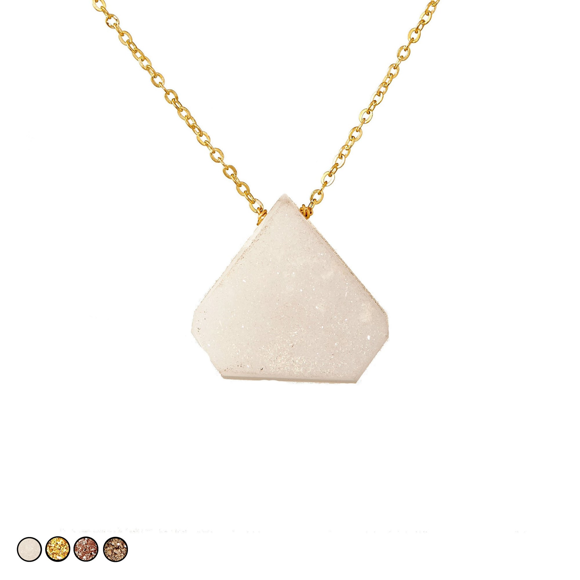 Large Drusy Necklace (White)