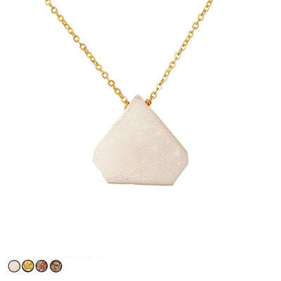 Large Drusy Necklace (White)