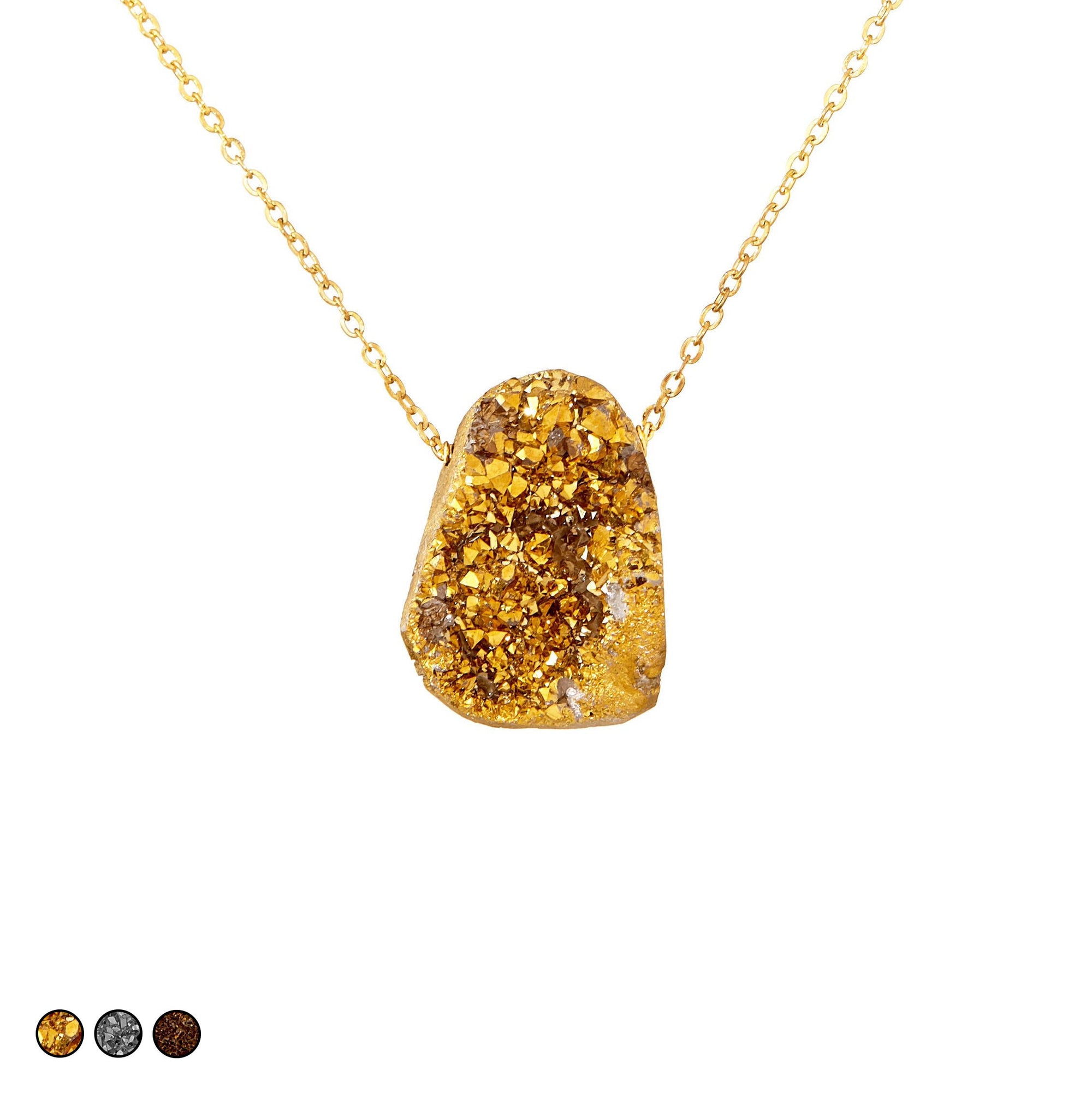 Geode Drusy Necklace (Gold)