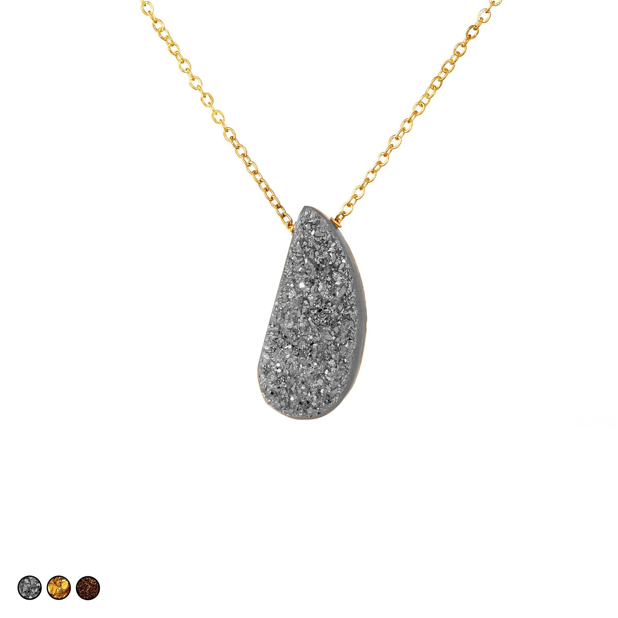 Geode Drusy Necklace (Silver)