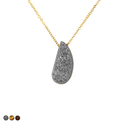 Geode Drusy Necklace (Silver)