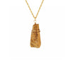 Wrapped Gold Drusy Stone Necklace