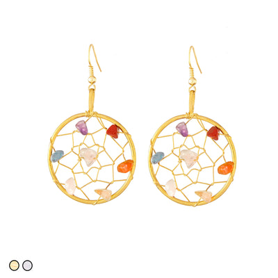 Crystal Dream Catcher Earrings (Gold and Silver)