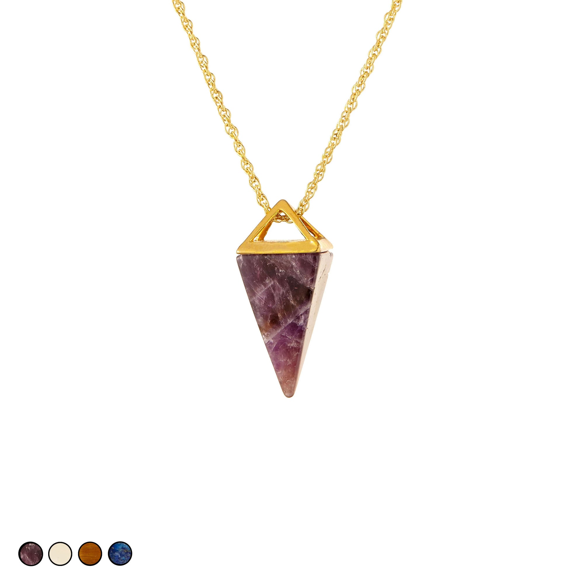 Pyramid Prism Necklace (Amethyst)