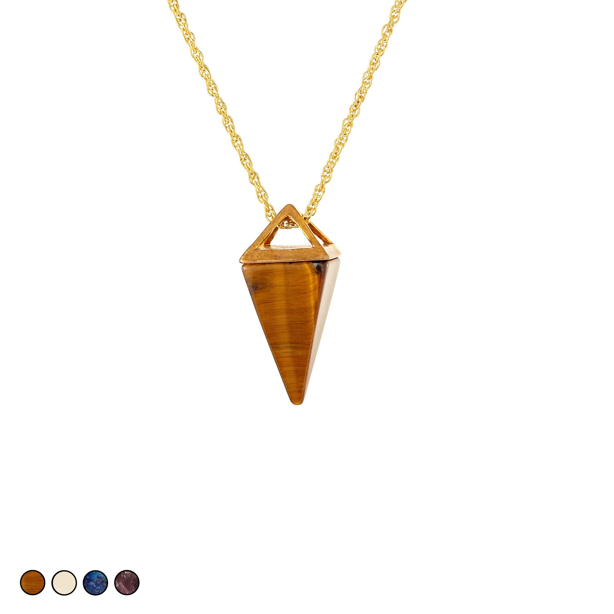 Pyramid Prism Necklace (Tiger's Eye)