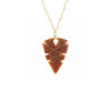 Organic Carved Criss Cross Jasper Arrowhead Necklace