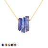 Three Agate Shards Necklace (Silver)