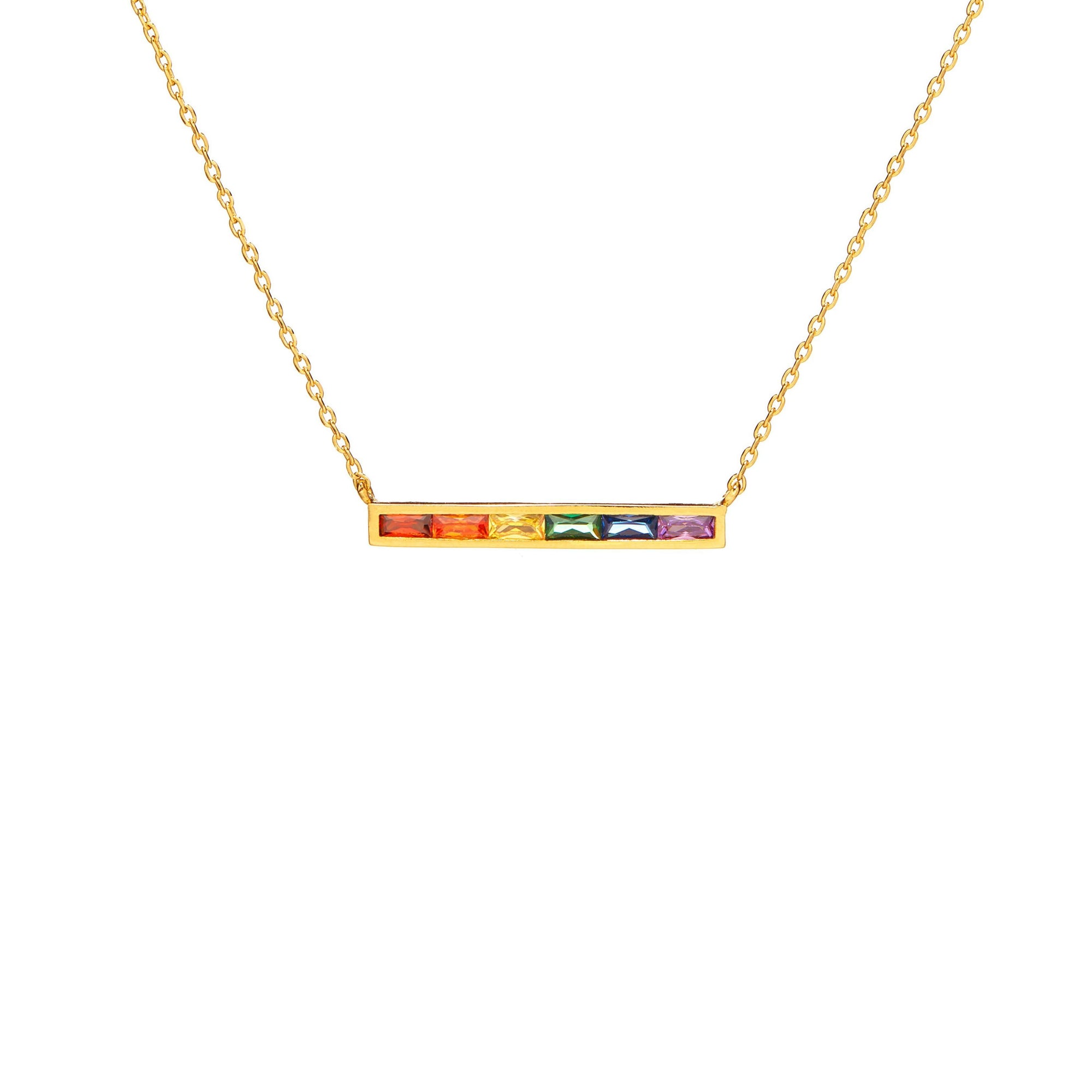 Rainbow Baguette Pave Bar