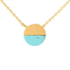 Gold and Turquoise Circle Triangle Necklace