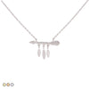 Arrow with Feathers Minimalist Festoon Necklace