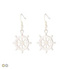 Ship Wheel Drop Earring (Gold and Silver)