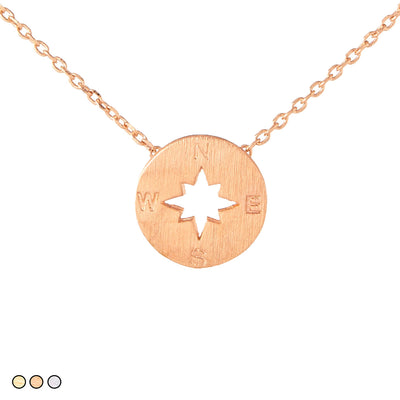 Compass Minimalist Festoon Necklace (Gold, Rose Gold, Silver)