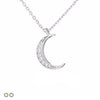 Pave Small Crescent Moon (Silver, Gold)