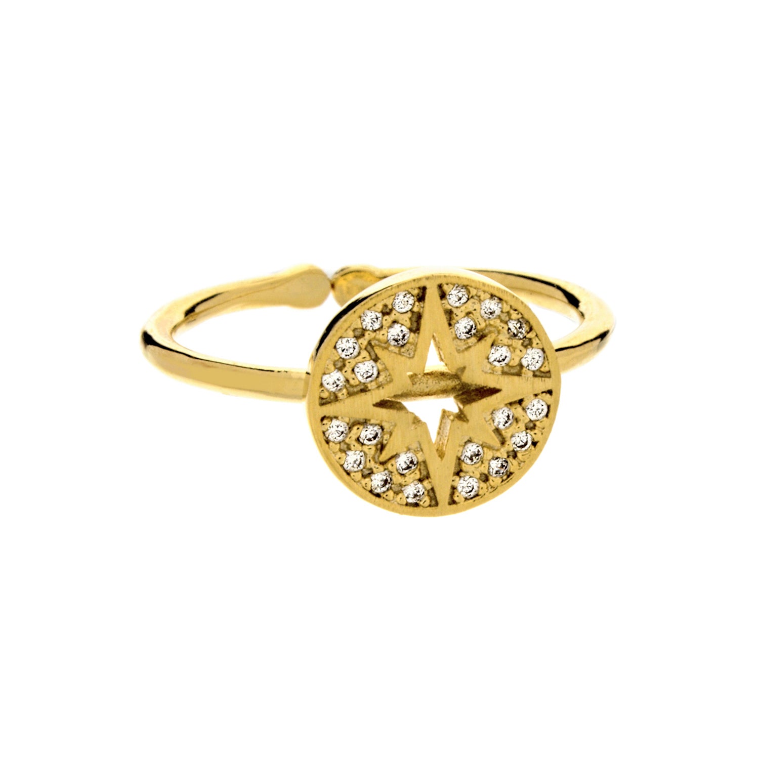 Pavé Compass Ring