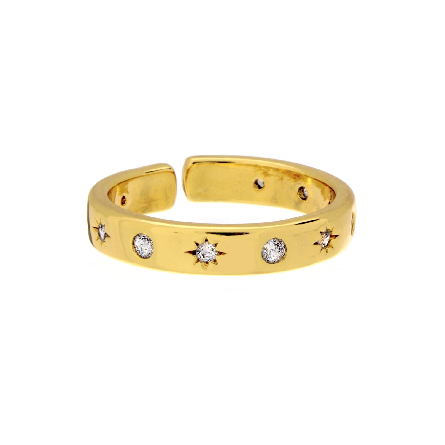 North Star CZ Band Ring