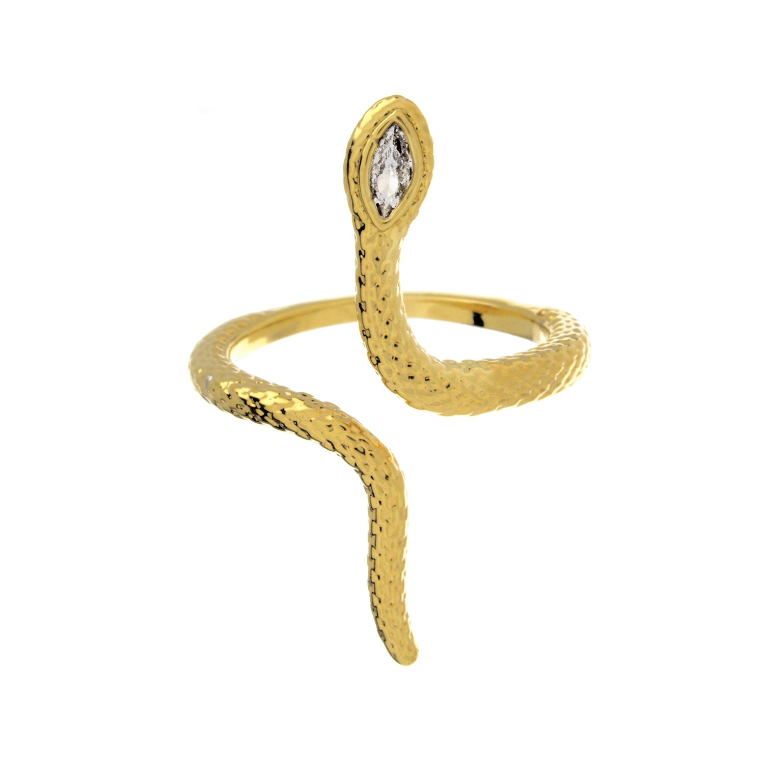 Cubic Zirconia Vertical Snake Ring