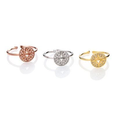 Pavé Compass Ring